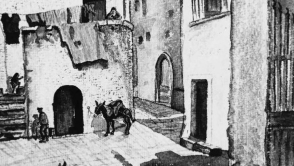 Angolo di S. Marco in Lamis dipinto da F. P. Botazio, deceduto nel 1953.