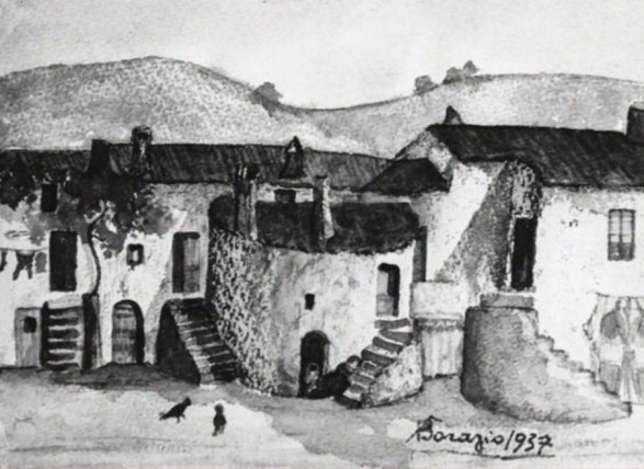 <em>Fore lu puzzuranne</em> dipinto nel 1937 da F. P. Borazio.