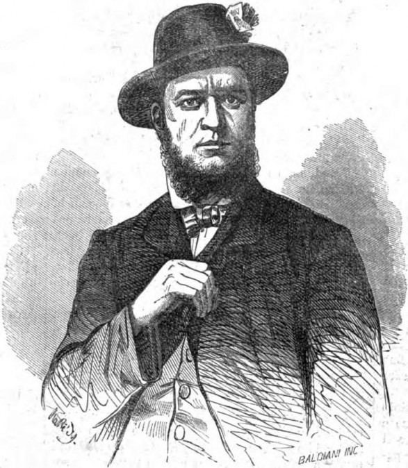 Incisione del 1860 raffigurante il camorrista <strong>Mastro Tredici</strong> detto 'Michele 'o chiazziere'.