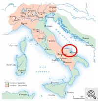 I possedimenti longobardi nella seconta metà del 7 secolo.