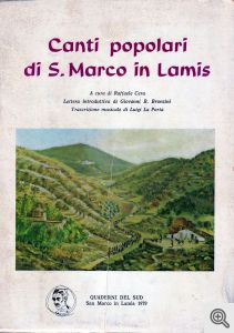 La copertina del libro di Raffaele Cera, "Canti popolari di S. Marco in Lamis", pubblicato nel 1979.