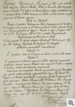 Anno 1920. Copia dello statuto dell'ospedale di San marco in Lamis.