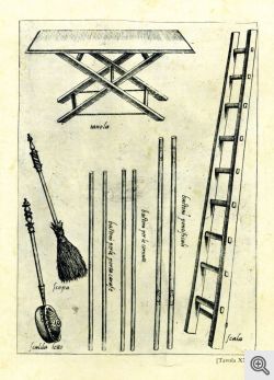  Incisione dall'opera di cucina di Bartolomeo Scappi, cuoco o trinciante segreto di papa Pio V, nato