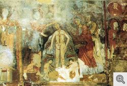 Olevano sul Tusciano - Grotta di San Michele Arcangelo: Battesimo di Cristo, affresco del IX secolo.