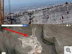 La cava dove sono state scoperte le contro-impronte di dinosauri