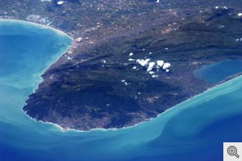 Il Gargano visto dal satellite.