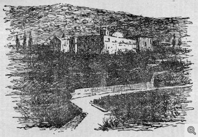 Il convento di Stignano in una illustrazione di Mario Menduni.